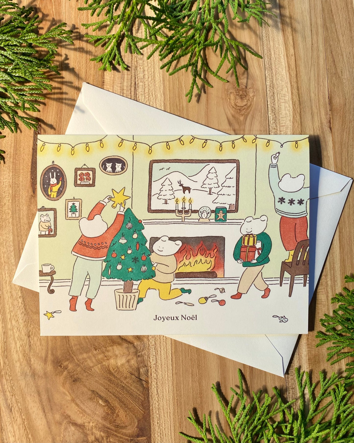 Holiday Card Set – Cozy Fireplace (Box of 8) EN/FR