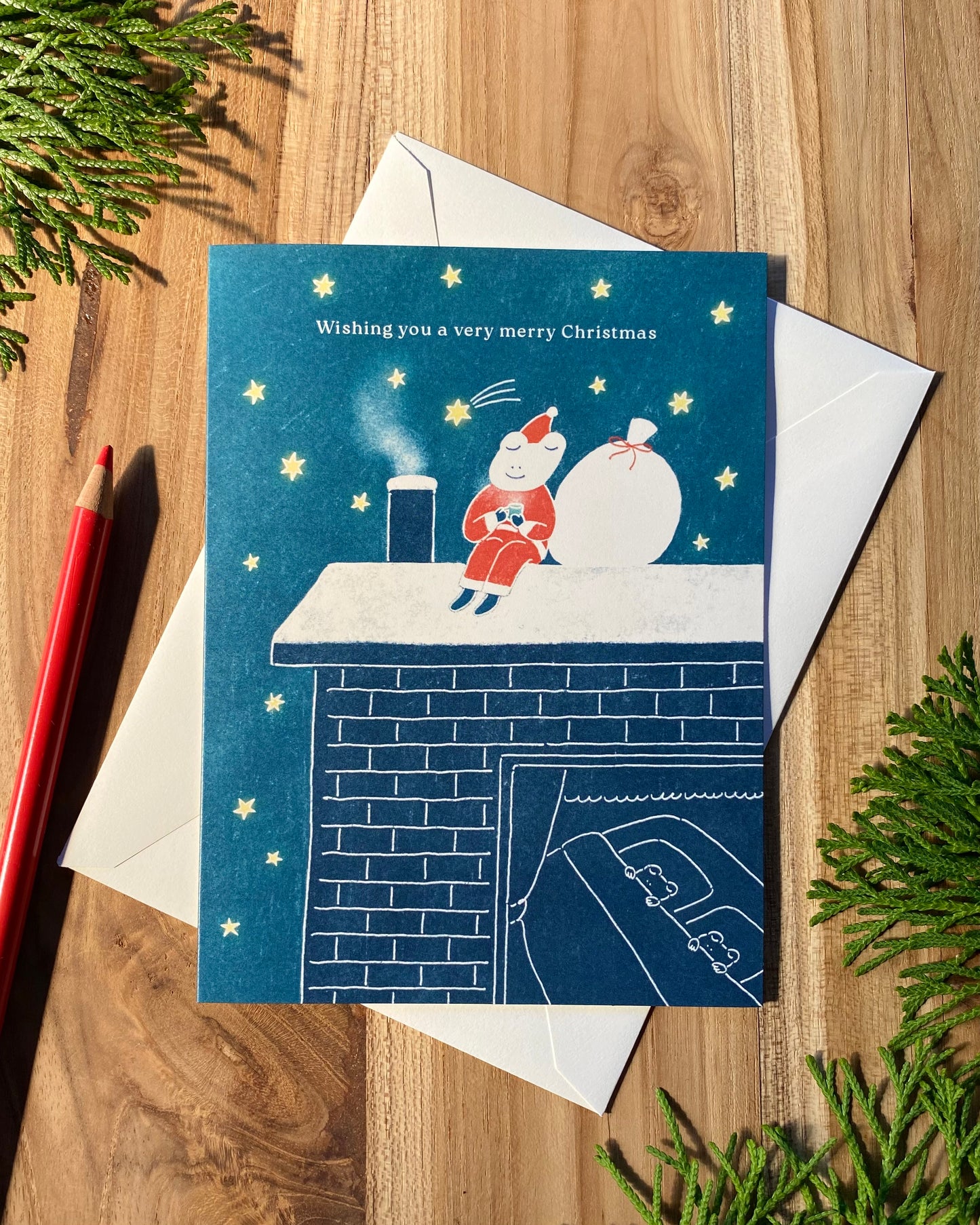 Christmas Card - Frog Santa EN/FR