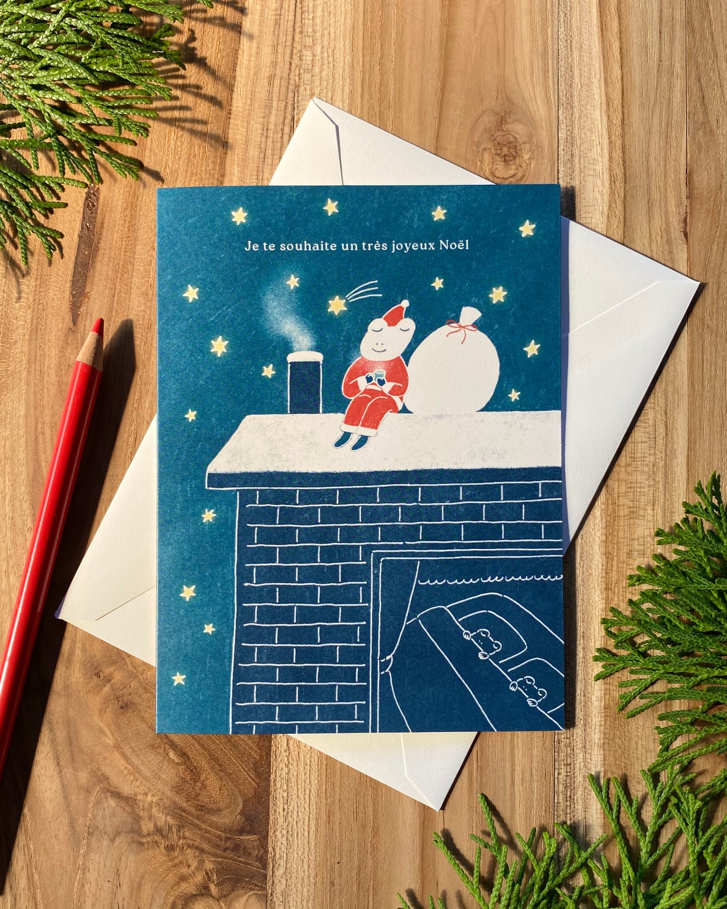 Christmas Card - Frog Santa EN/FR
