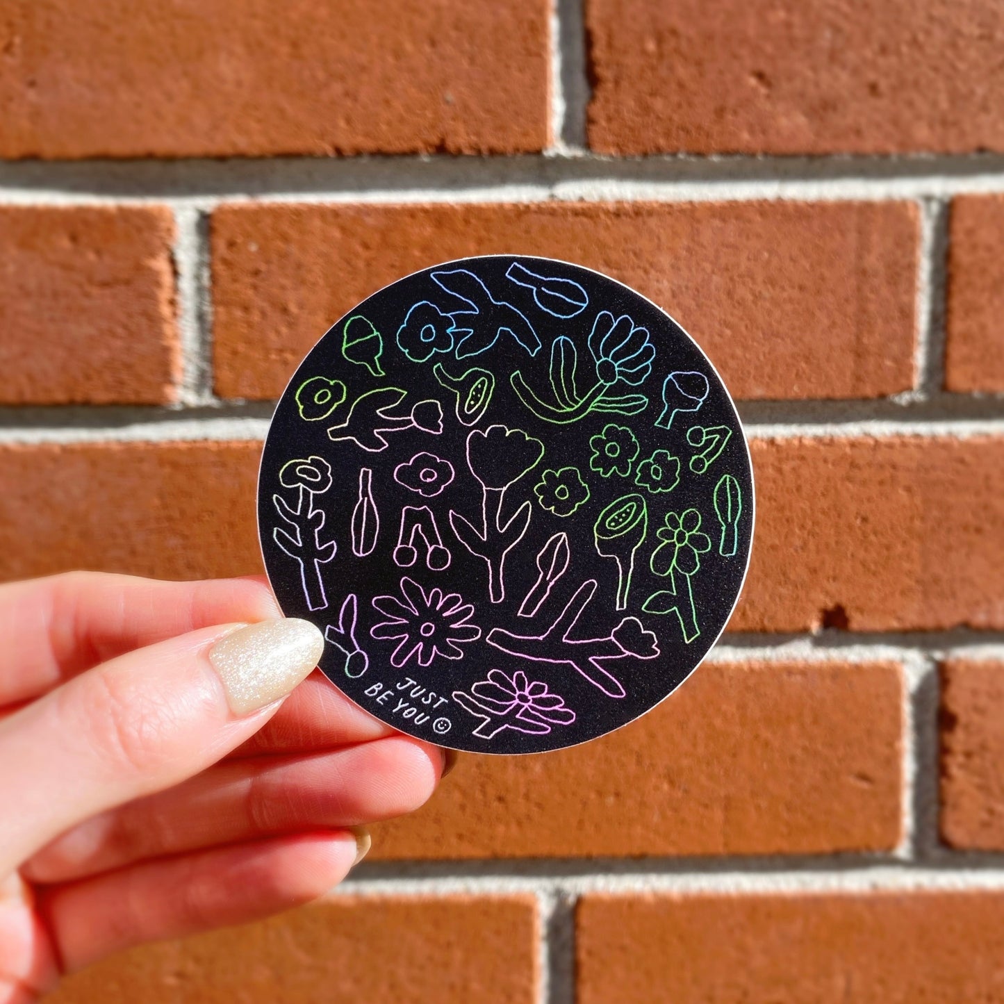 Flowers in Black Sticker
