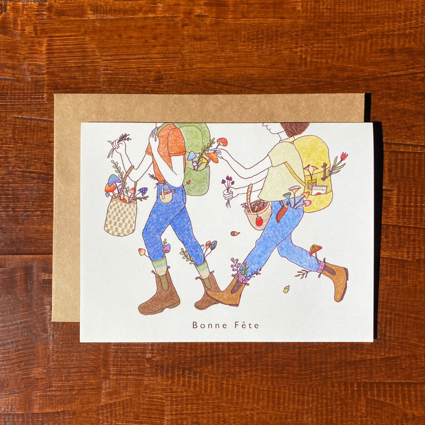 Birthday Card - Mushroom Picking EN/FR