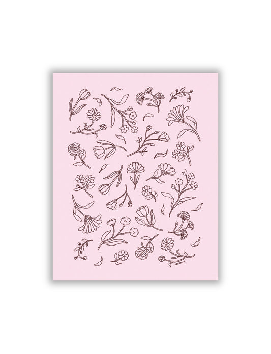 Flowers (Soft Pink) Print 8 x 10"