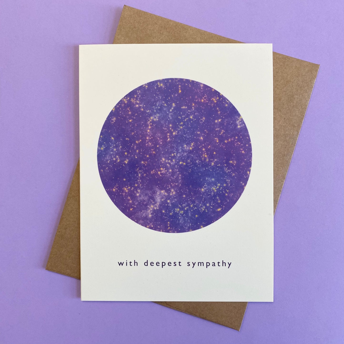 Sympathy card set with starry sky and the text “with deepest sympathy”