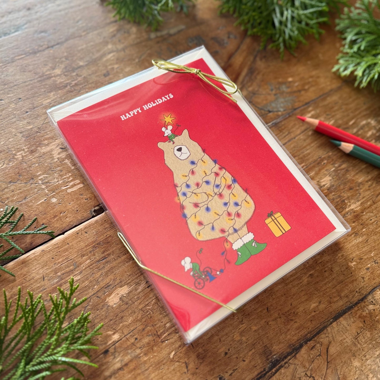 Bear in Red - Holiday Card Set (Box of 8)