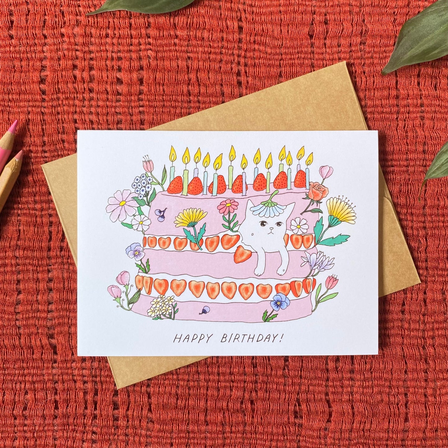Birthday Card - Cat Cake EN/FR