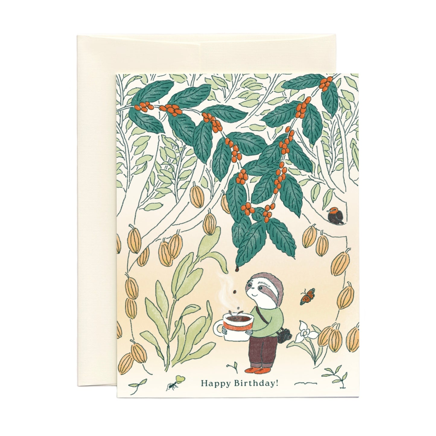 Coffee & Sloth EN/ES - Birthday Card
