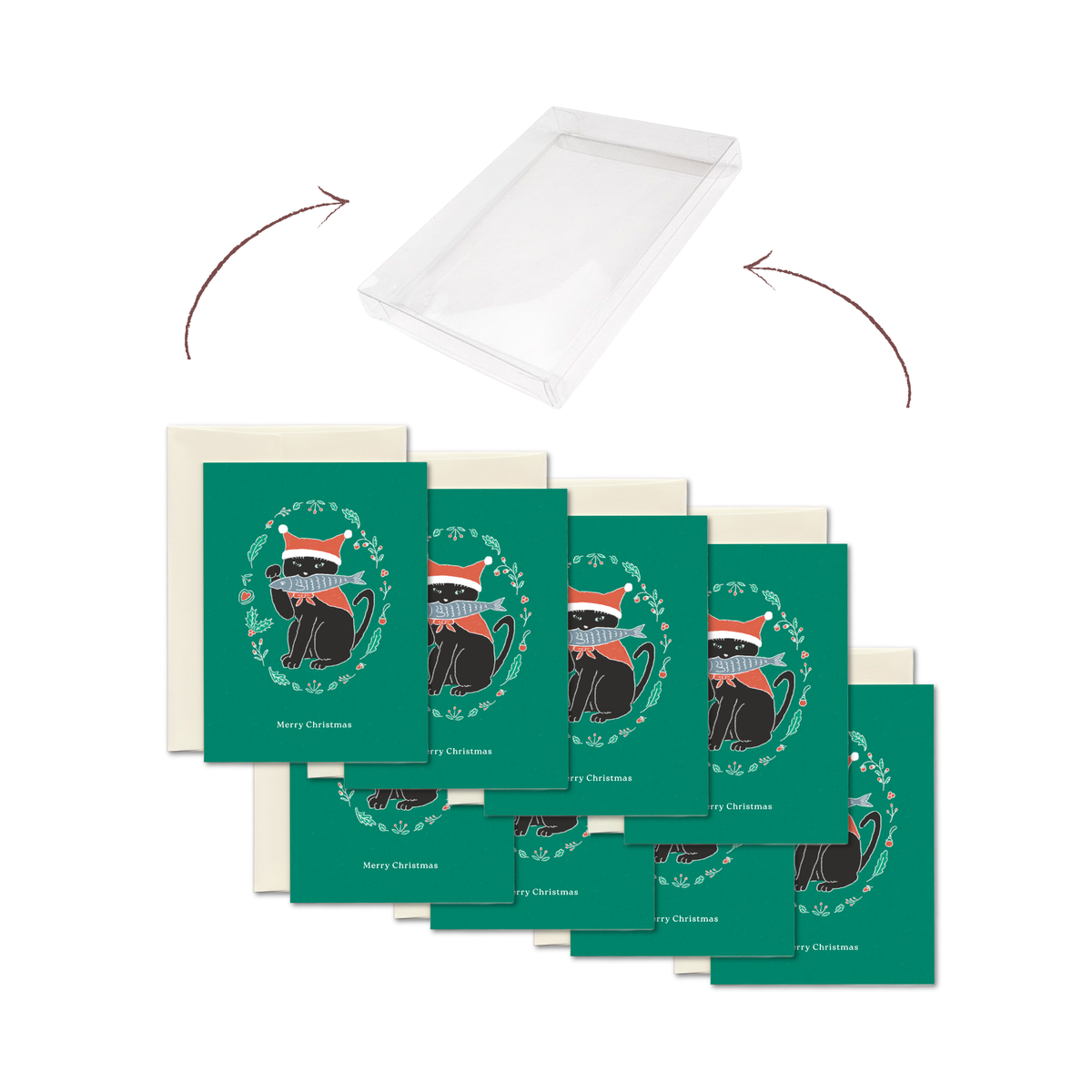 Black Cat - Holiday Card Set (Box of 8) EN/FR