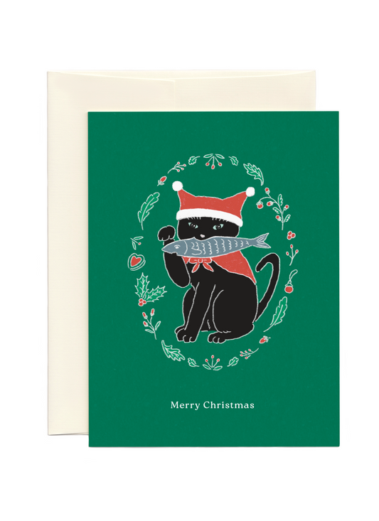 Christmas Card - Black Cat EN/FR