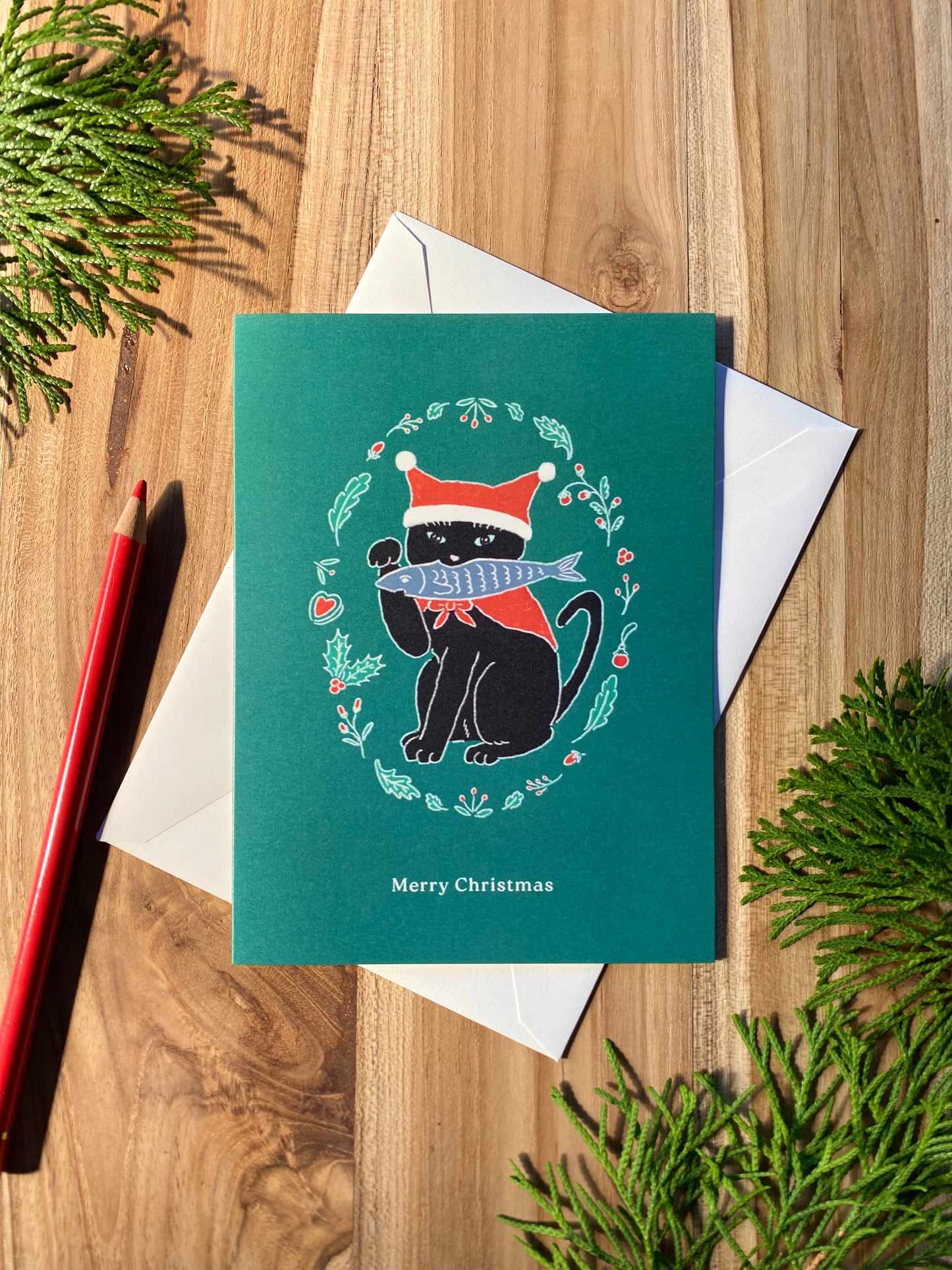 Christmas Card - Black Cat EN/FR