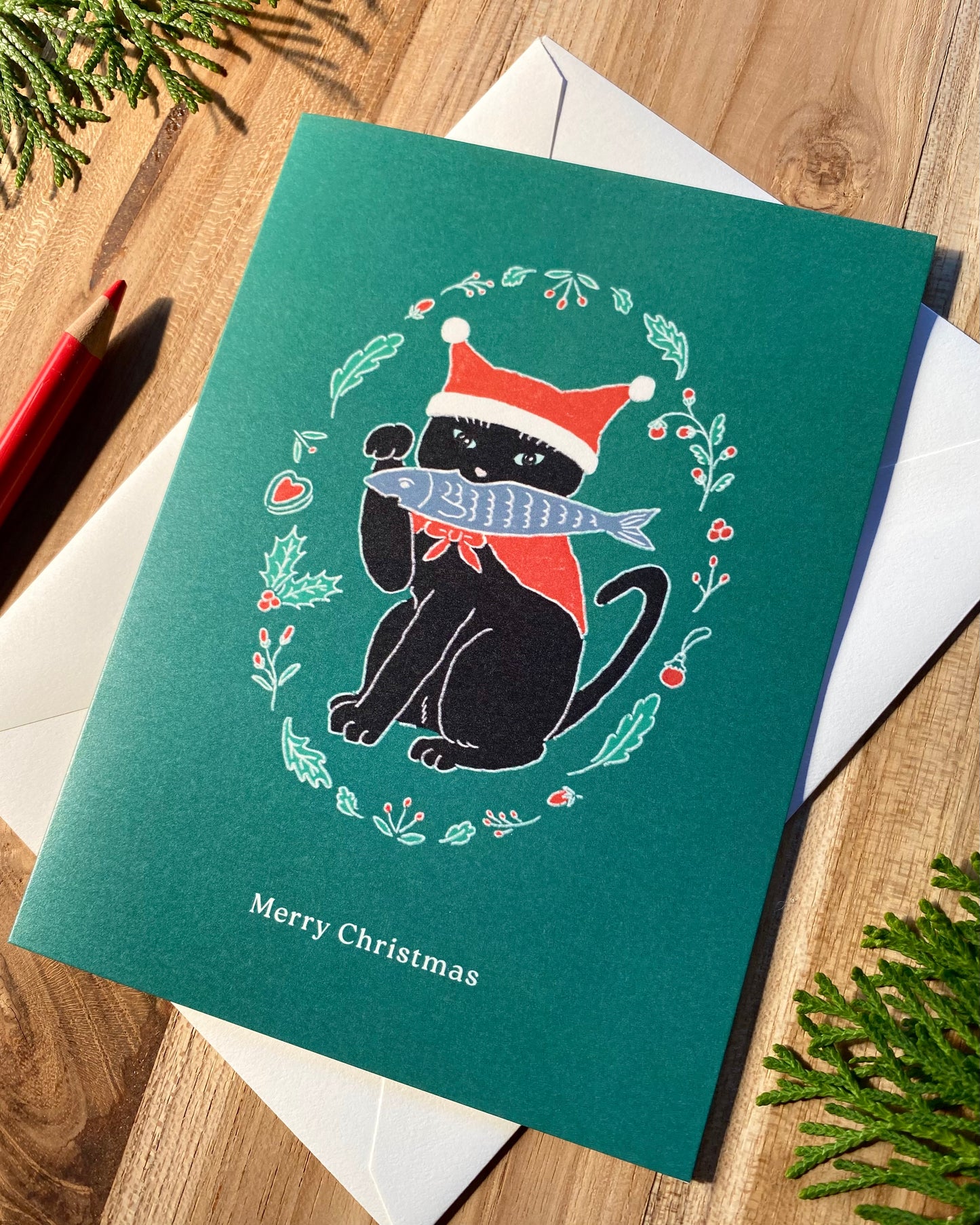 Christmas Card - Black Cat EN/FR