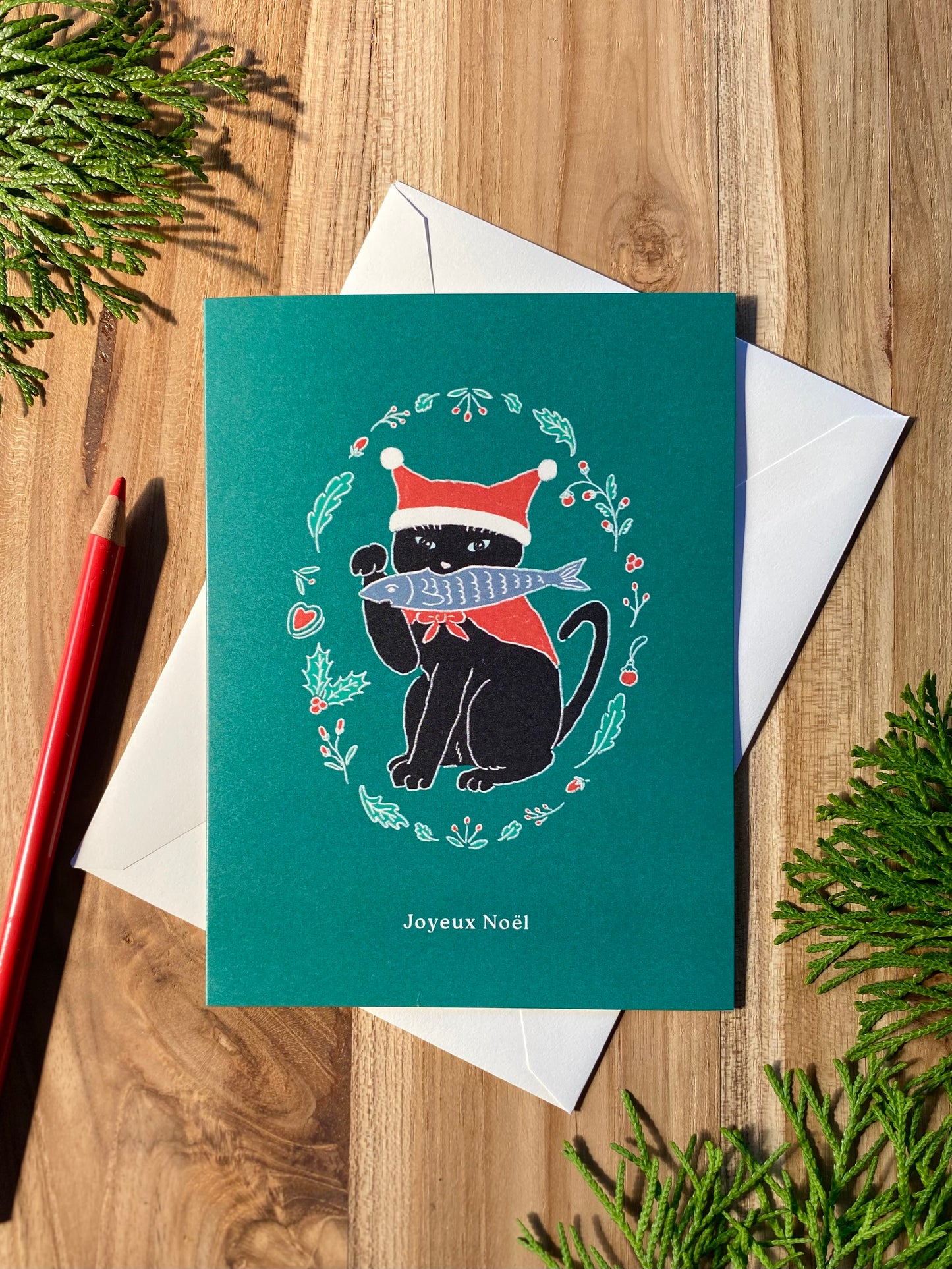 Christmas Card - Black Cat EN/FR