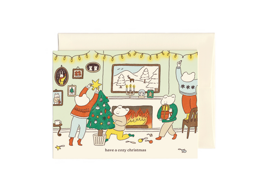 Cozy Fireplace – Christmas Card EN/FR