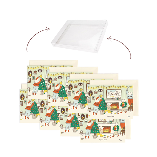 Cozy Fireplace - Holiday Card Set (Box of 8) EN/FR