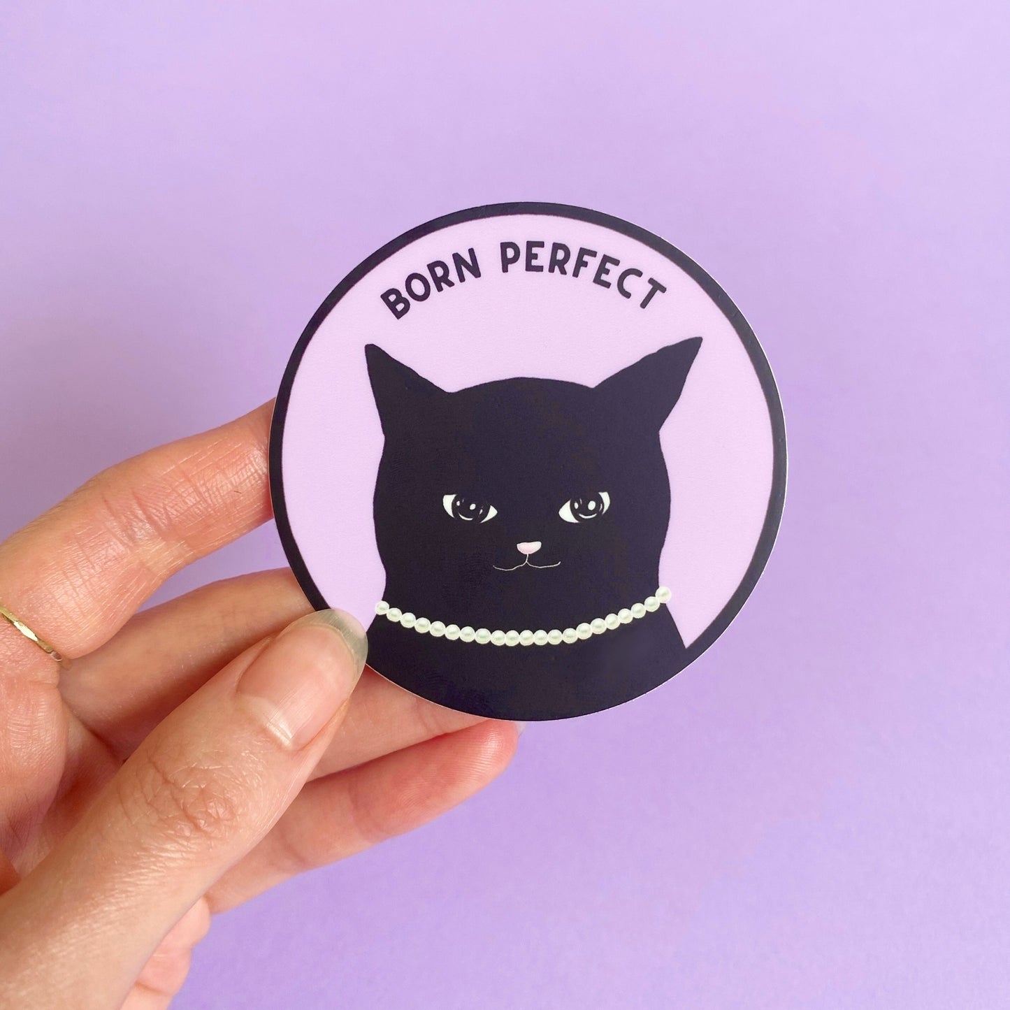 Fancy Black Cat Sticker