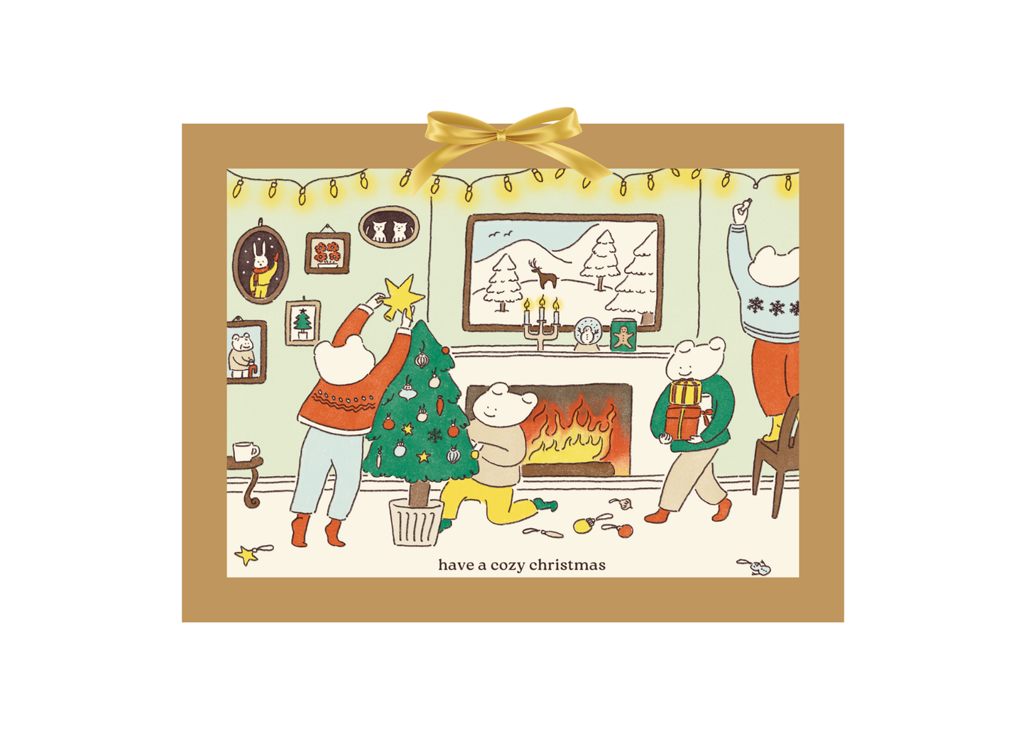 Holiday Card Set – Cozy Fireplace (Box of 8) EN/FR