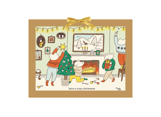 Holiday Card Set – Cozy Fireplace (Box of 8) EN/FR