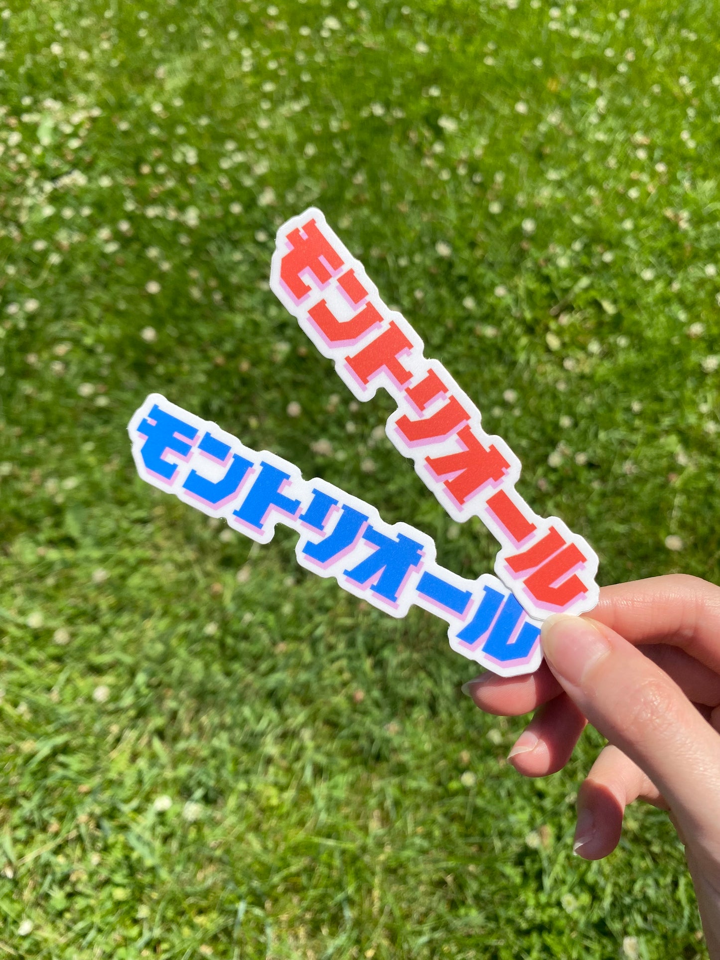 "Montreal" in Japanese sticker Blue/Red