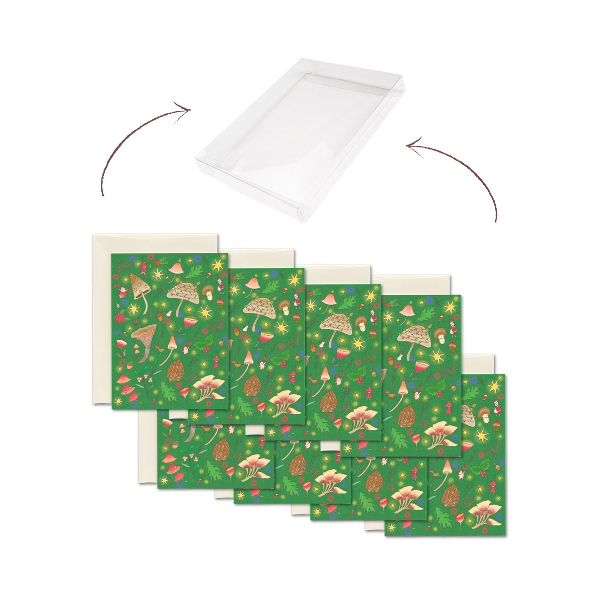 Mushroom - Holiday Card Set (Box of 8)