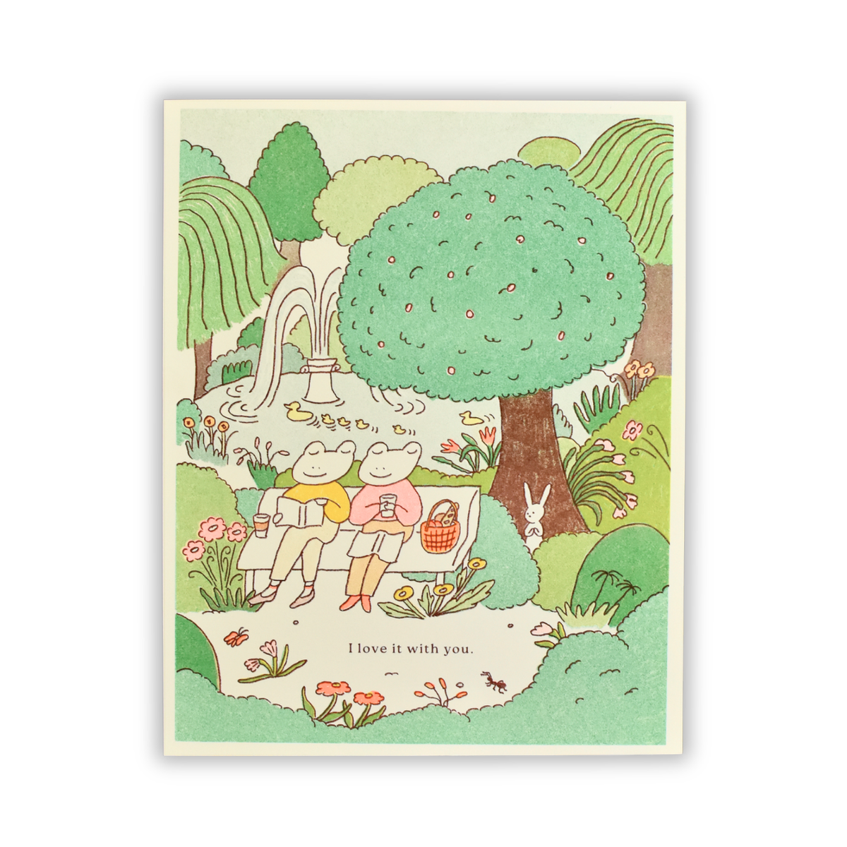 Peaceful Park Risograph Print 8 x 10"