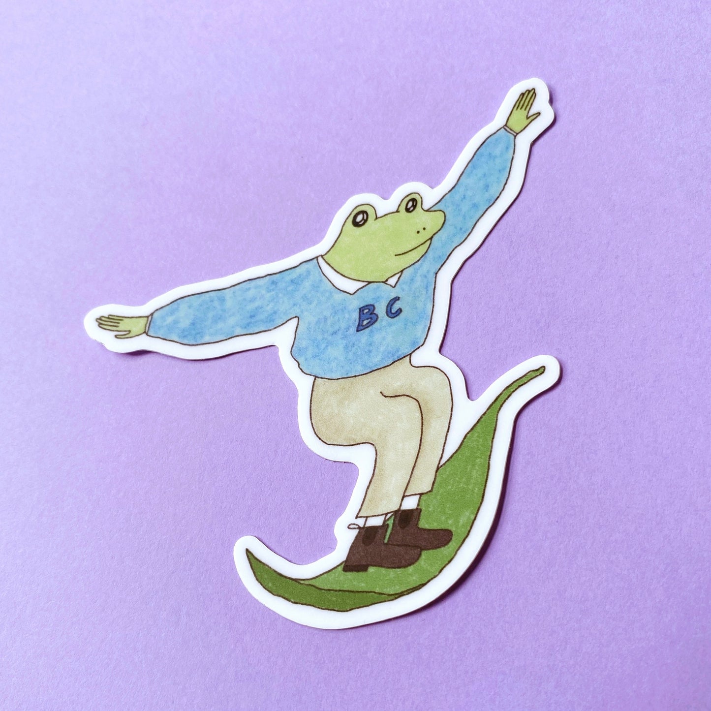 The Surfing Frog in BC Sticker