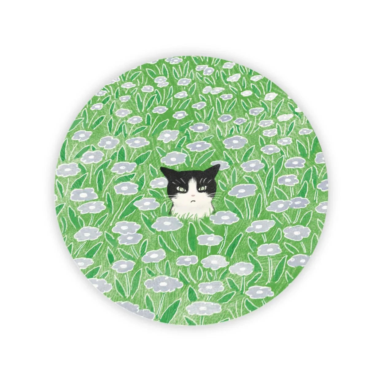 Cat in the Flower Field Sticker