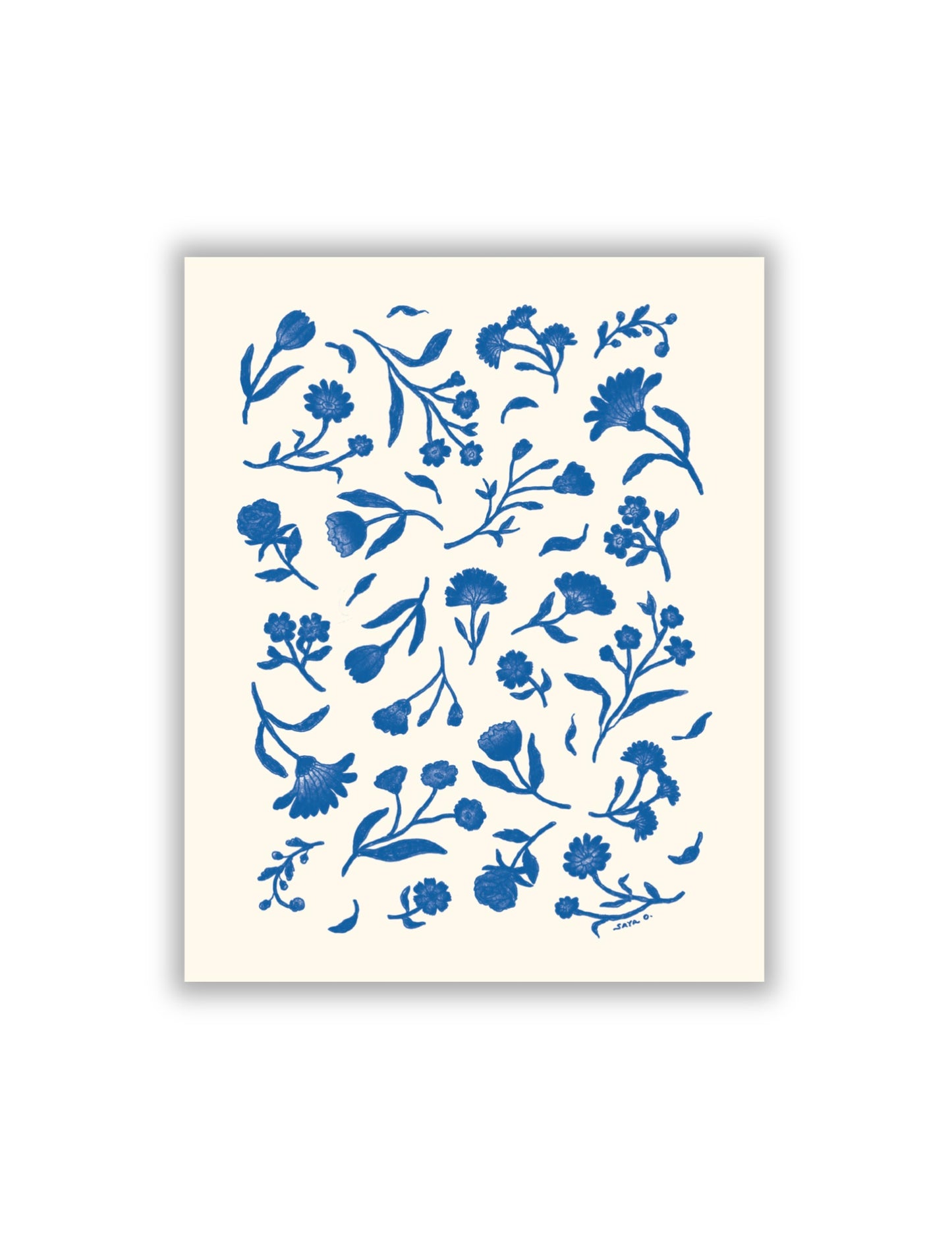 Flowers (Blue) Print 8 x 10"