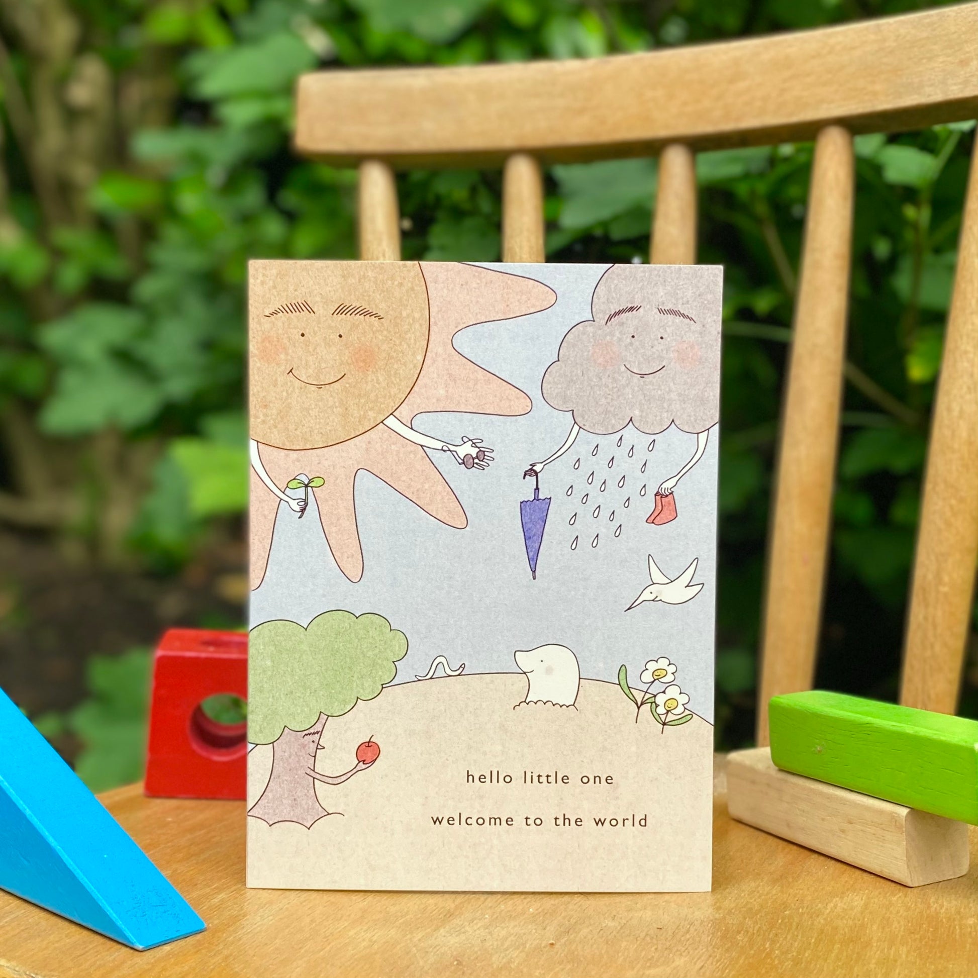 Inspiring new Born Baby Card set in which a baby mole is surrounded by nature